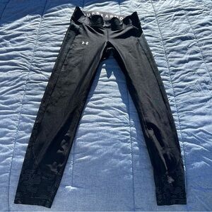 Under Armour Jet Black Performance Compression Heat Gear Leggings Size Medium